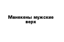 Манекены мужские верх